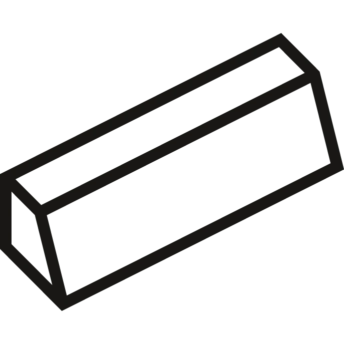 L-shaped PVC wall edging profile in matching design available